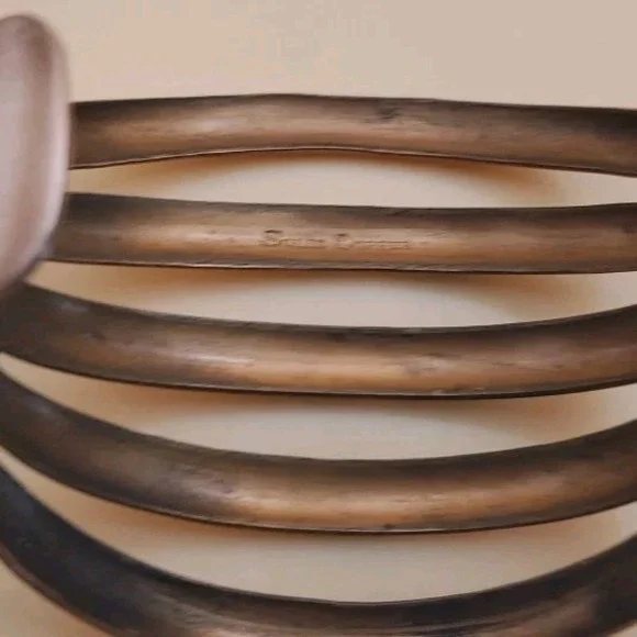 Vintage 1970s Solid Copper Ladder Bracelet Cuff Adjustable - Picture 2 of 3